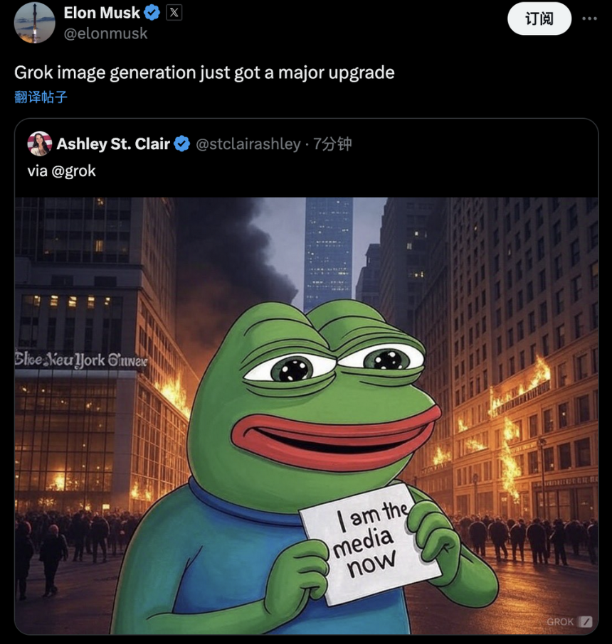 Elon Musk宣布Grok图像生成功能获得重大升级