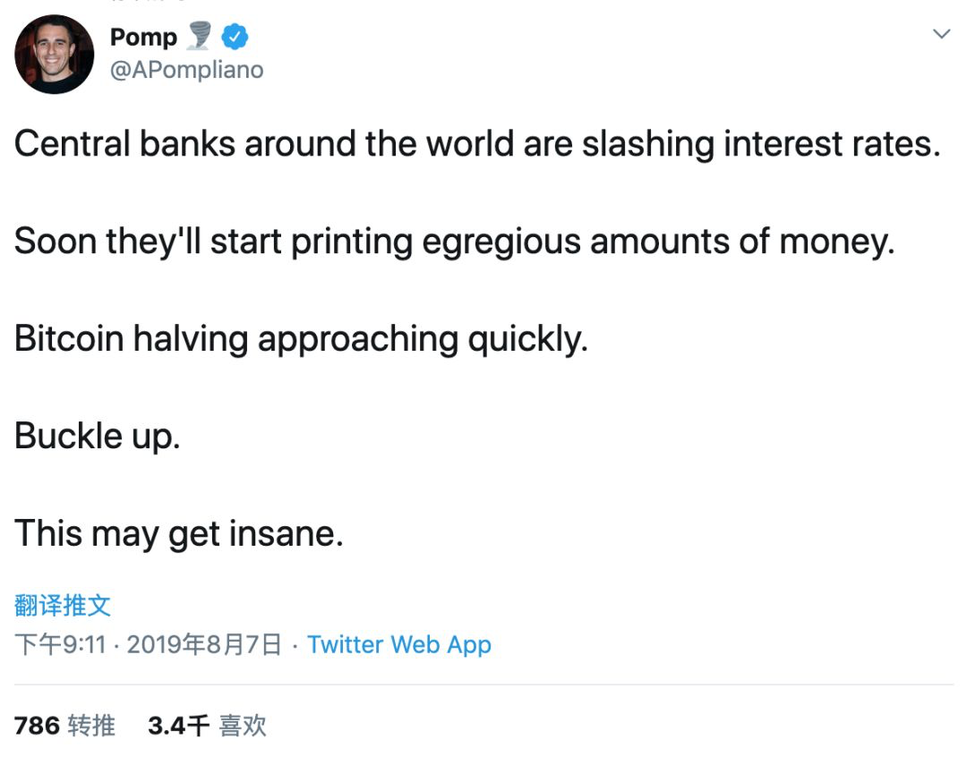 Twitter 精选 | 交易员：全球避险或引爆本轮比特币疯狂牛市