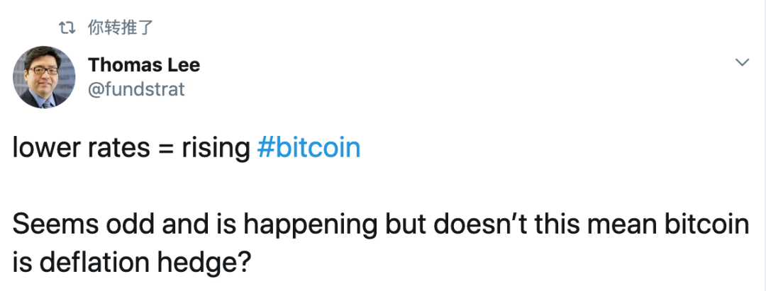 Twitter 精选 | 交易员：全球避险或引爆本轮比特币疯狂牛市