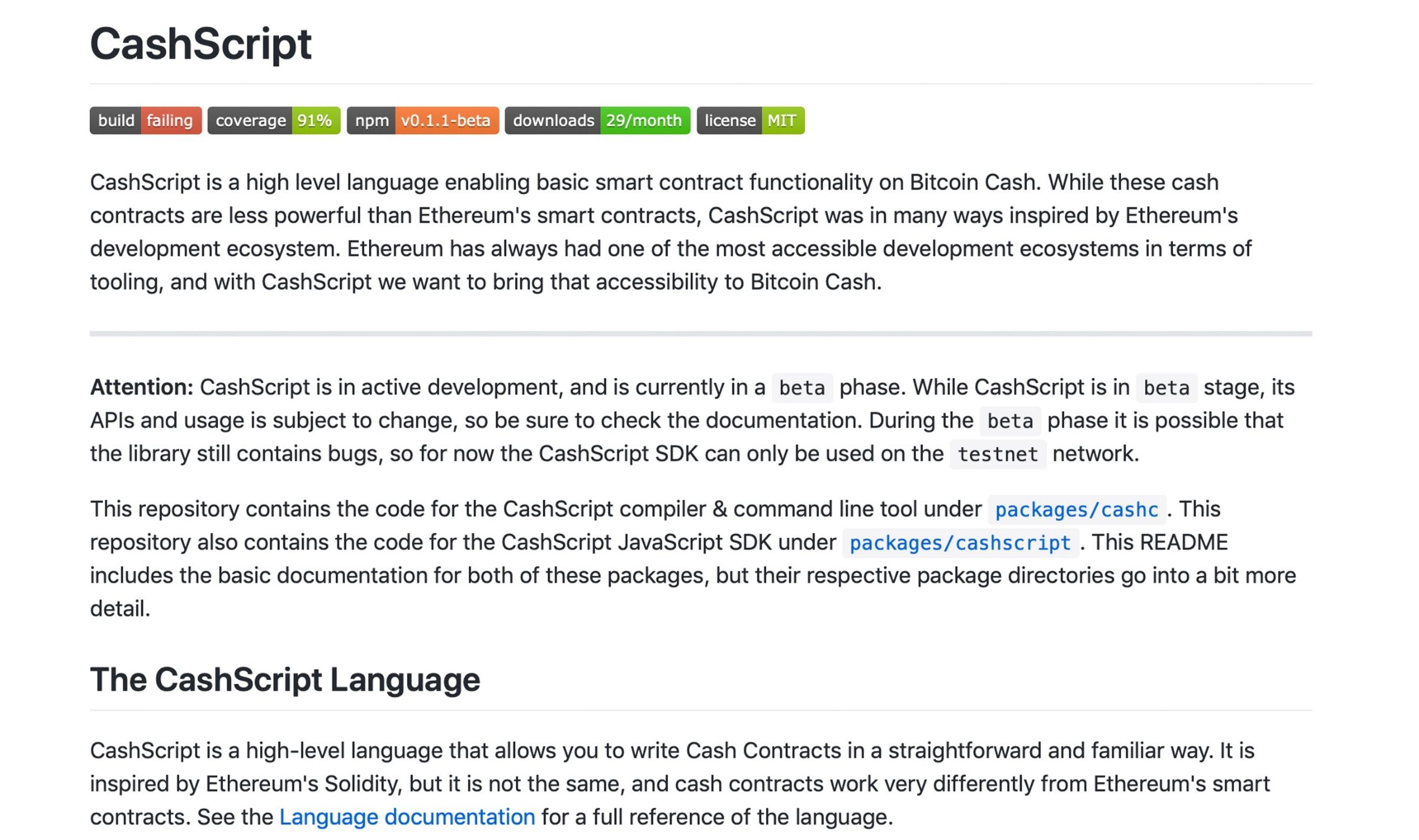 BCH开发Cashscript语言，可构建自主决策交易特定方案