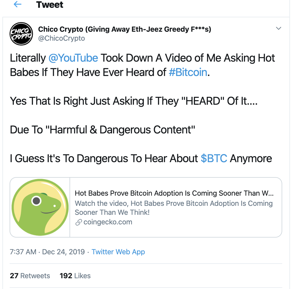 多位Youtube加密博主在没有任何通知下被删除大量视频