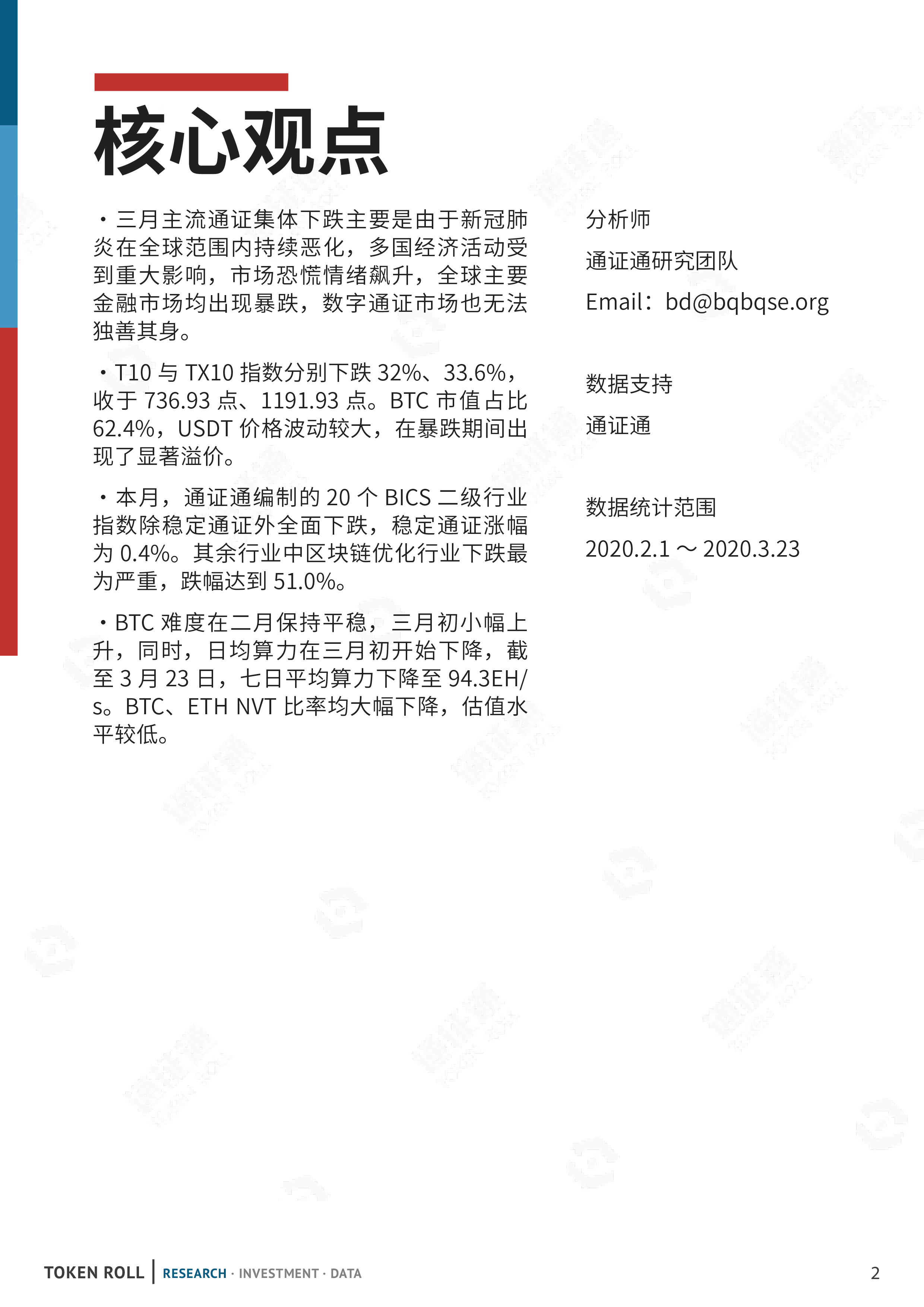 数据月报 | 新冠疫情持续恶化，通证市场遭受重创