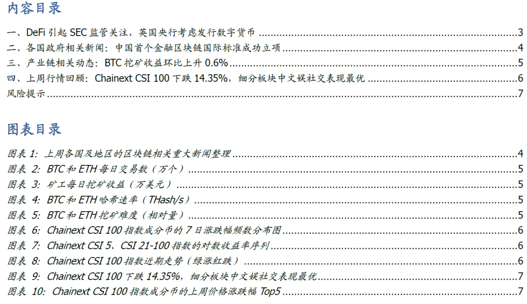 区块链周报 | DeFi引起SEC监管关注,英国央行考虑发行数字货币