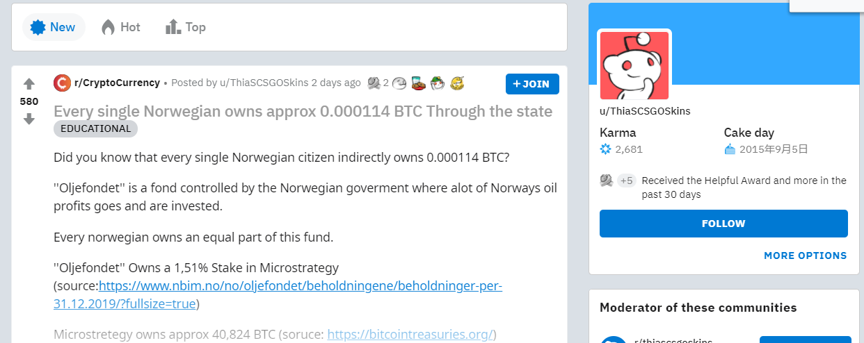 这个国家的公民,平均每人至少拥有0.00012213个BTC
