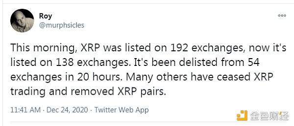 继续发酵 Coinbase考虑下架XRP