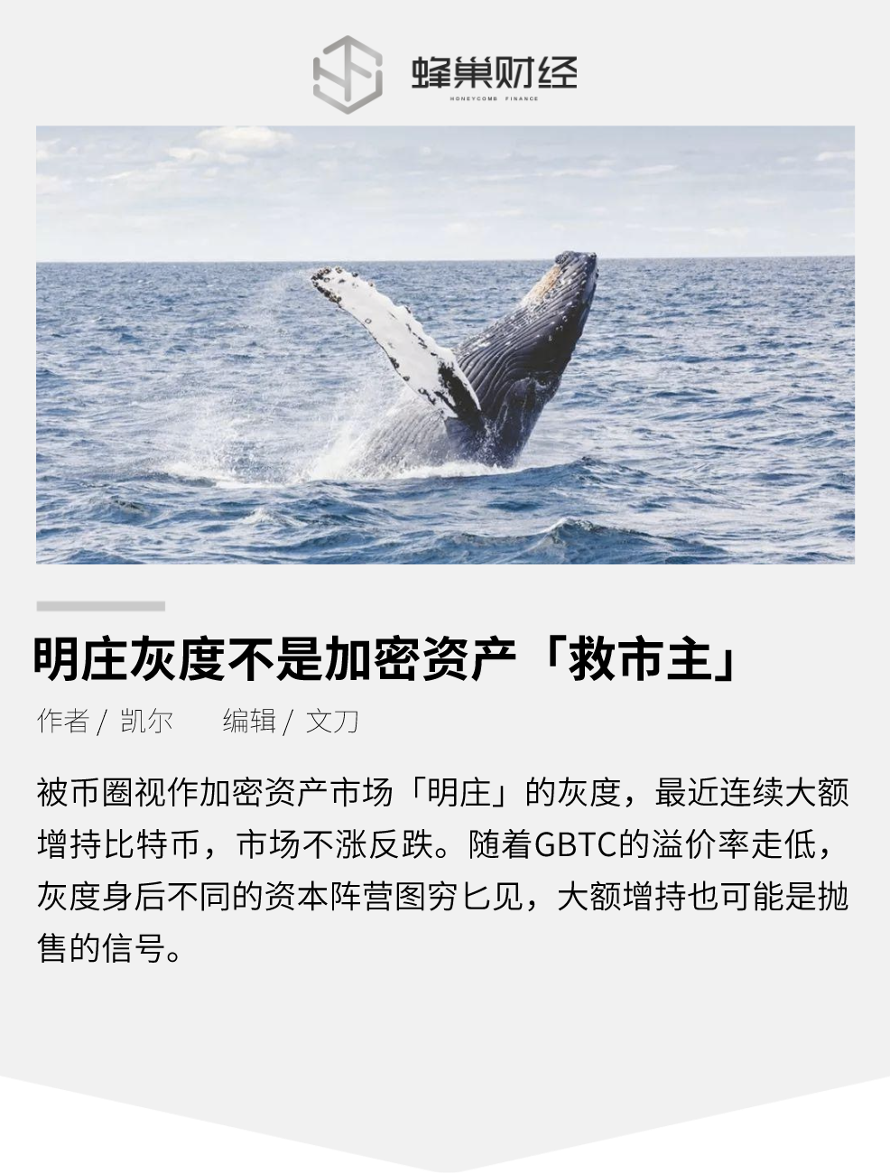 观点 | 明庄灰度不是加密资产「救市主」