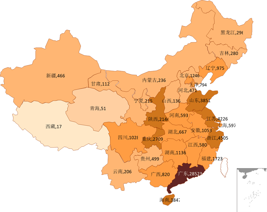 中国区块链企业发展普查报告2020:相关企业数突破6.4万,广东占四成