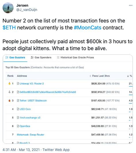 疯狂爱好者“考古”掘金 NFT项目MoonCats翻红