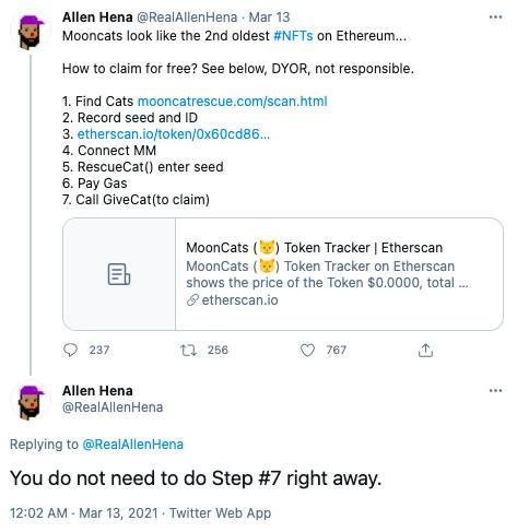 疯狂爱好者“考古”掘金 NFT项目MoonCats翻红