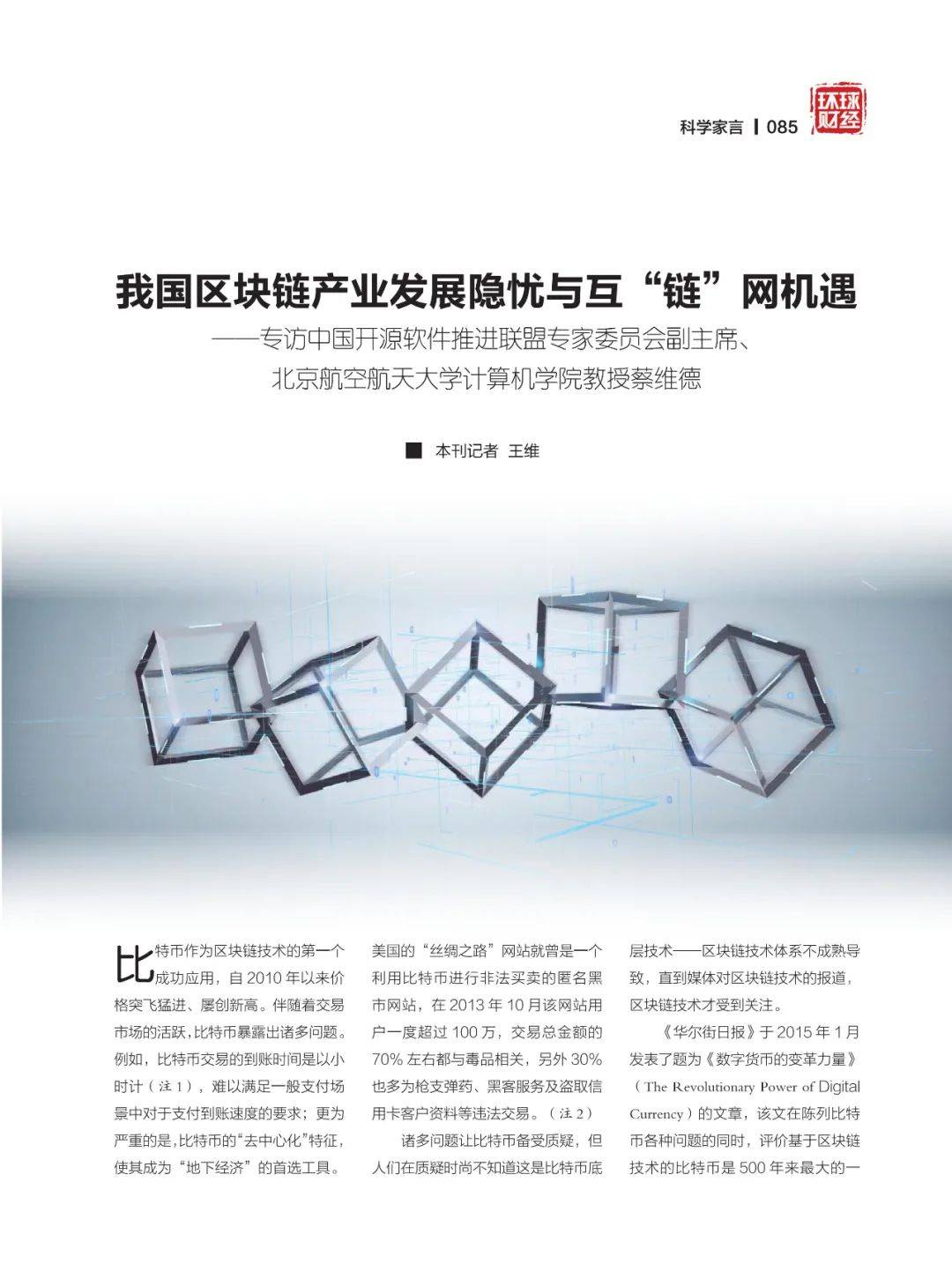 蔡维德:我国区块链产业发展隐忧与互“链”网机遇