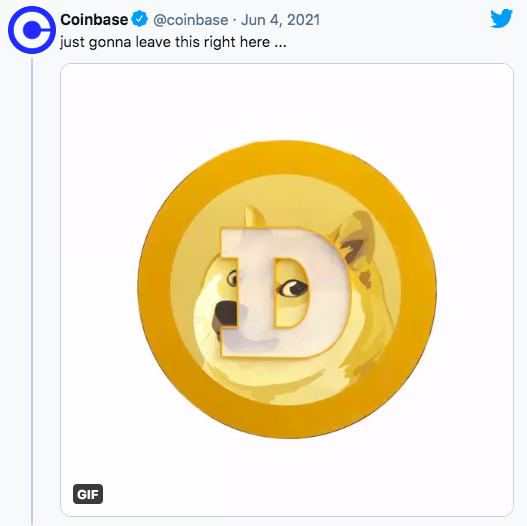 Coinbase已上线狗狗币!向用户狂撒120万美元奖金
