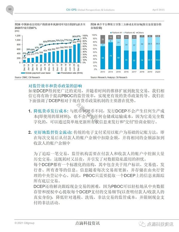 花旗：中国深度推进研究和试点DCEP 成为CBDC全球领导者