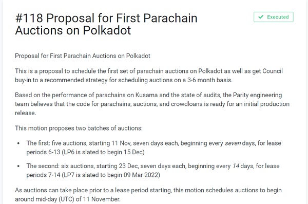 一文速览Polkadot平行链竞拍的各个项目活动