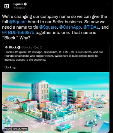 Square更名为Block 听听Jack Dorsey如何押注区块链