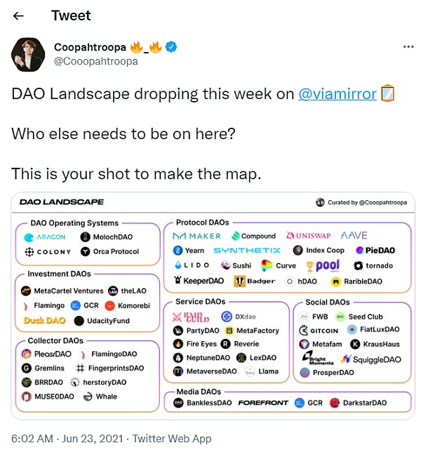 DAO 的全景图：金融和社会资本之间的关系