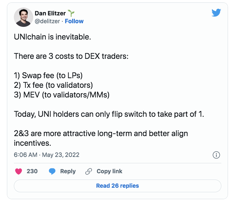 从 MEV 和价值捕获的角度 谈 Uniswap 转向 UNIchain 的必然性