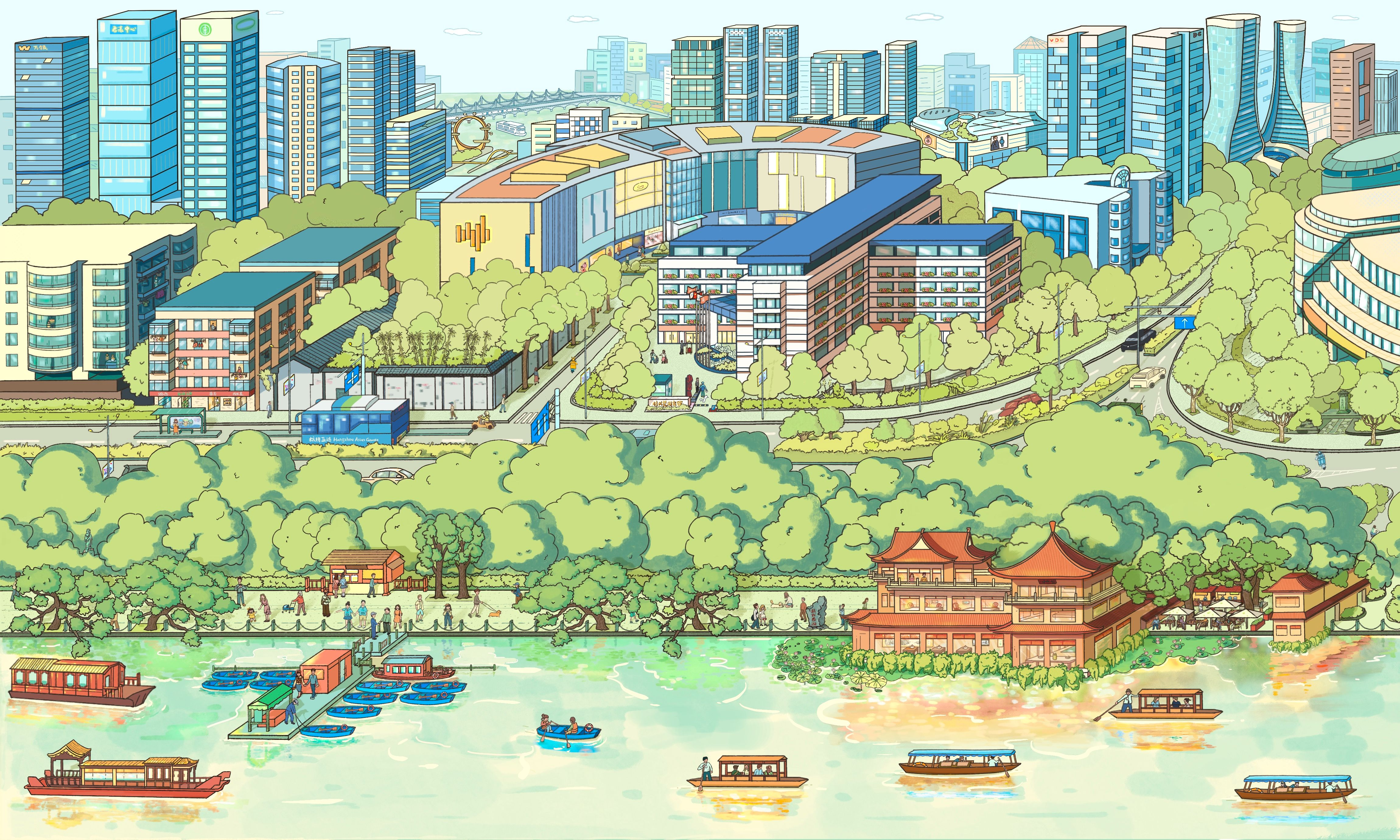 耗时一年,AIGC绘制首份百米长卷《新西湖繁胜全景图》面世