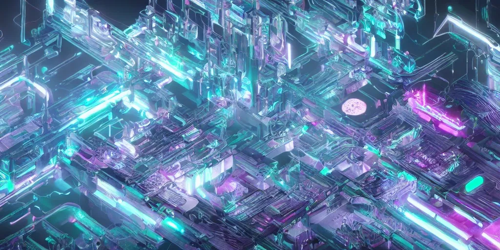 带有提示的 text2img 模型的结果:“AI+Blockchain”