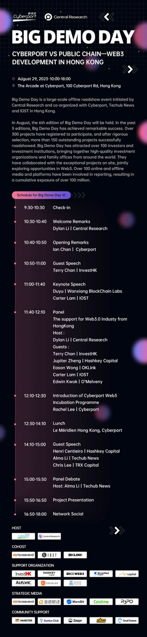 香港Web3盛会Big Demo Day第六期即将来袭！