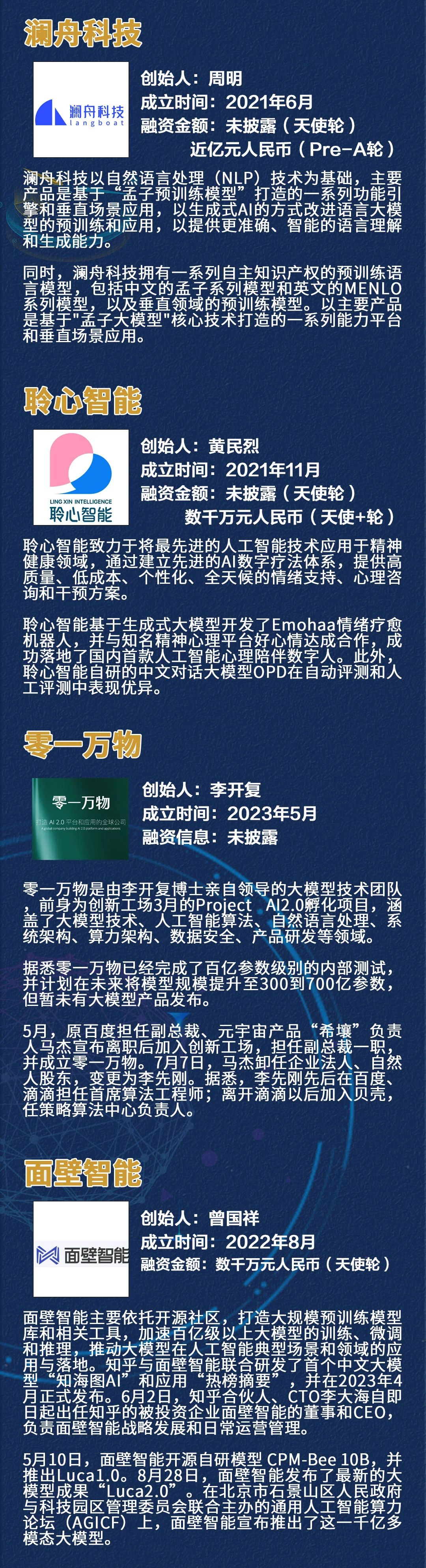 大模型创业红利吃到几成?一张图汇总大模型创业公司现状