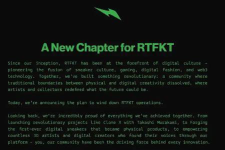 RTFKT宣布停止运营，老蓝筹NFT在新牛市的落幕