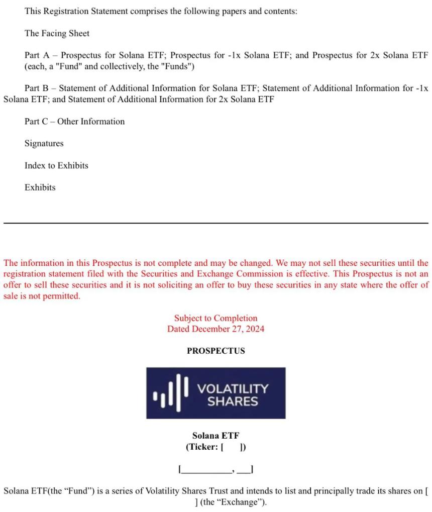 Solana期货ETF的波动性股票文件