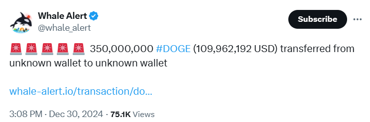 Whale Alert on X