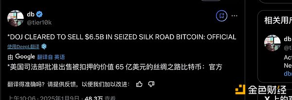 ‘美国司法部批准出售丝绸之路比特币’消息真实度有多少？