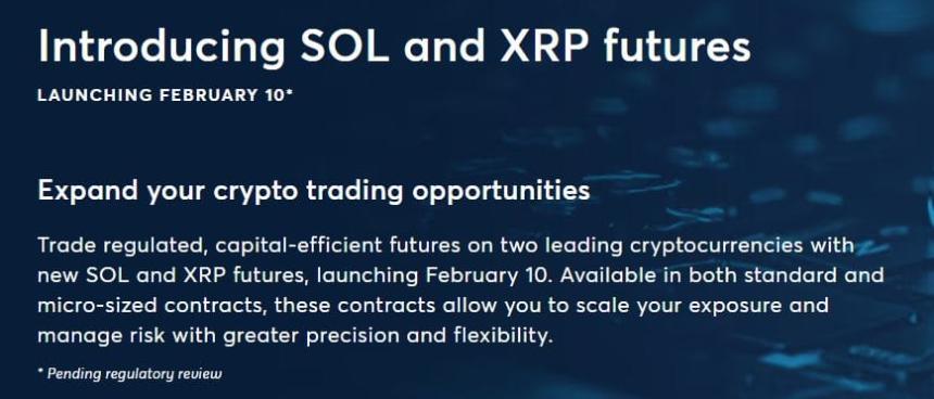 据报道,CME集团准备启动XRP,Sol Futures