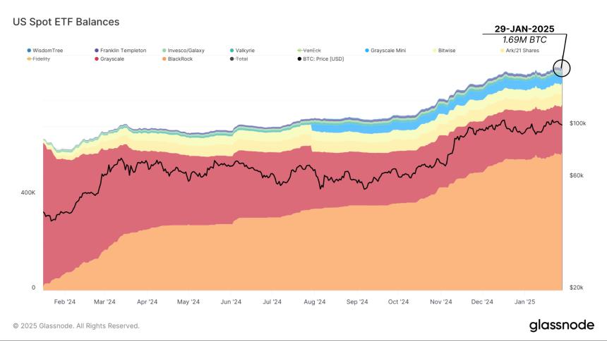 Bitcoin ETF Balances Glassnode