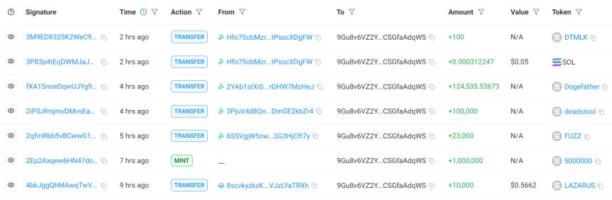 Bybit Hackers Solana Transactions