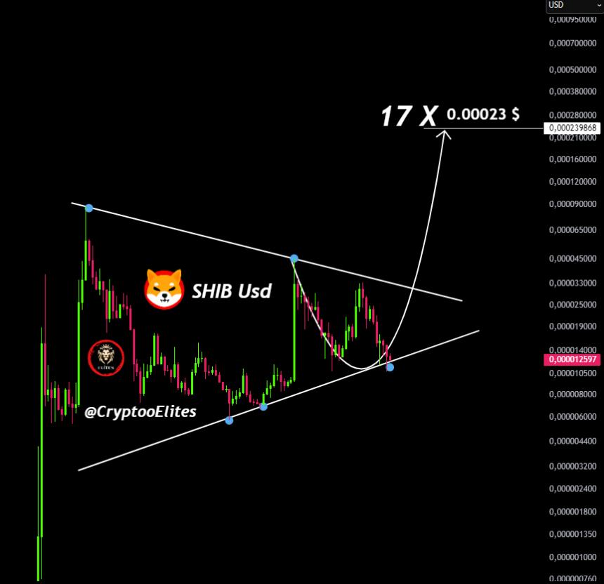 Shiba Inu Weekly Symmetrical Triangle CryptoELITES