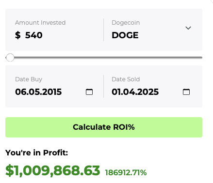 Dogecoin ROI