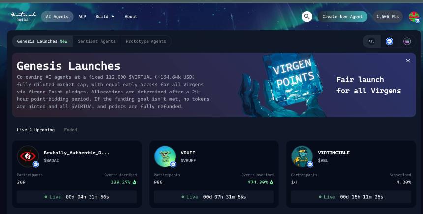 解析Genesis Launch创新机制：「新老联动」，Virtuals能否重振AI Agent市场？