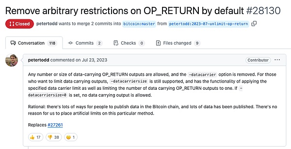 BTC社区热议：移除OP_RETURN数据限制引发重大争议
