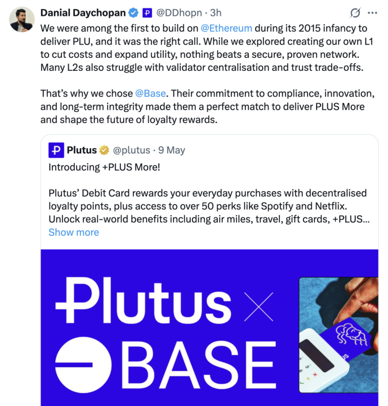  Plutus 在 Base 上推出 PLUS More：开启代币化忠诚度奖励的新时代 
