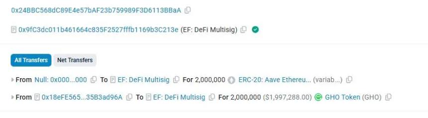Ethereum Foundation transaction