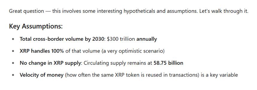 Key Assumptions by ChatGPT