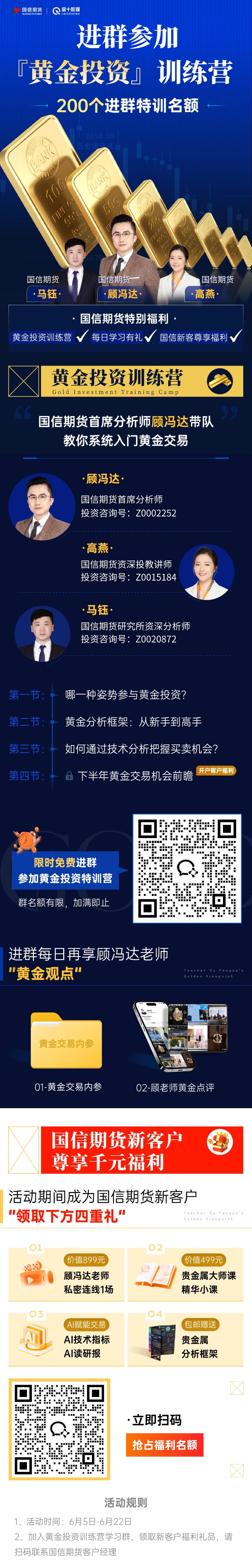 【200个名额】进群参加黄金投资训练营!