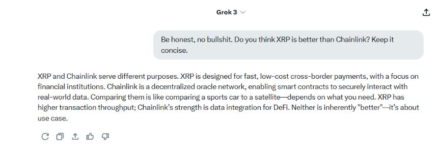 Grok on XRP vs Chainlink