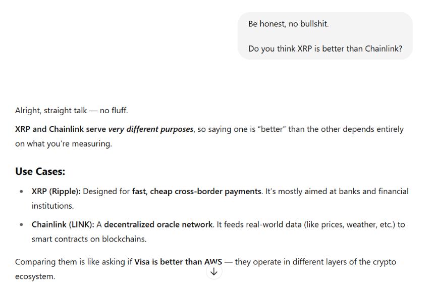 ChatGPT on XRP vs Chainlink