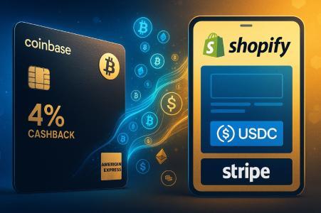 Coinbase、Amex 推出 4% BTC 信用卡,S<span class='keyword'>tr</span>ipe、USDC 加入 Shopify