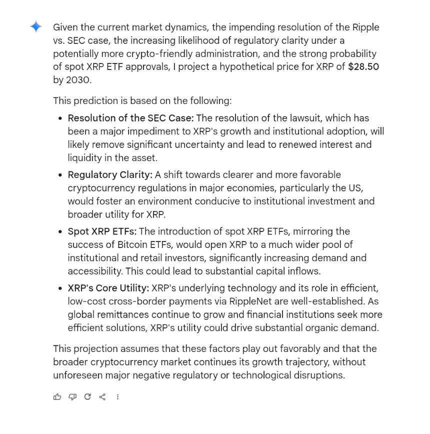 XRP Price Prediction 2030 Google Gemini