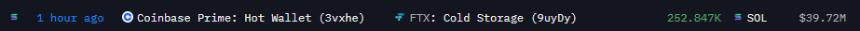 SOL may face selling pressure as FTX receives another $40M tokens from Coinbase Prime