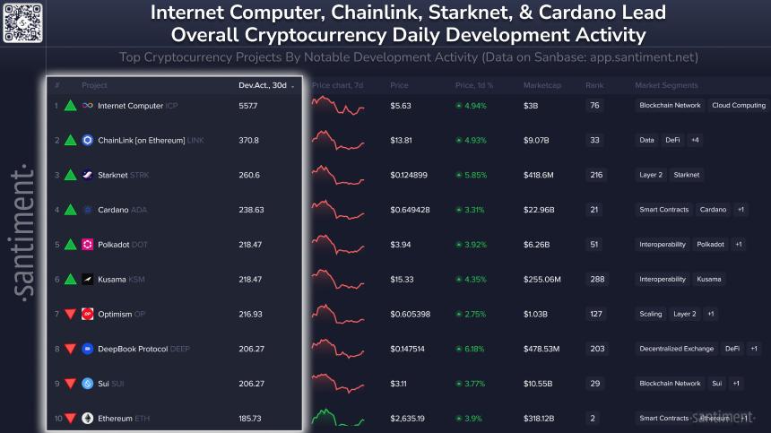 Internet Computer (ICP) Dev Activity