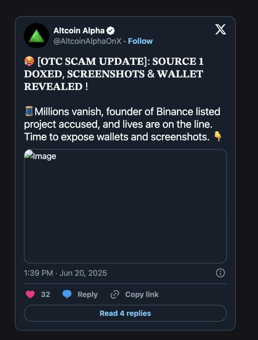 5000万美元OTC加密骗局:知名代币卷入,VC与鲸鱼难逃一劫