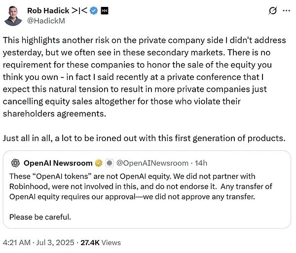 OpenAI驳斥Robinhood：深度解析股票代币化的四大争议焦点