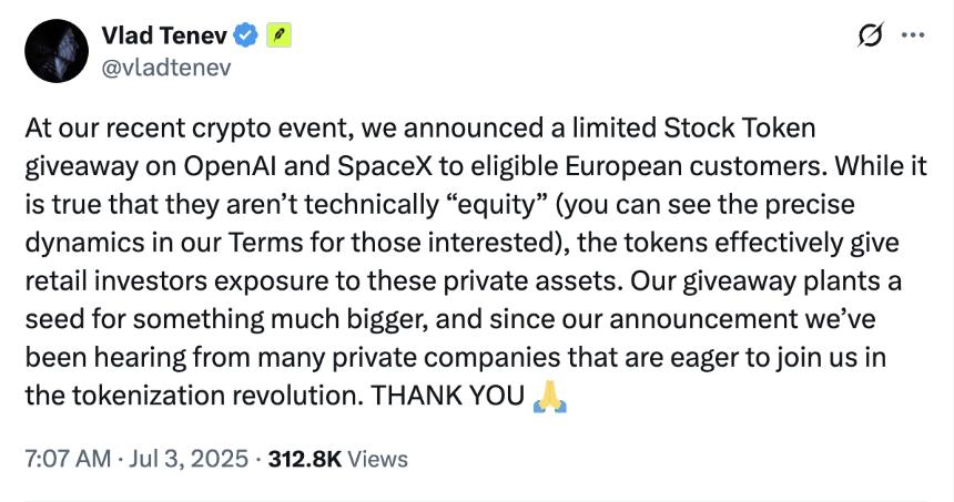 OpenAI为何拒绝Robinhood的「代币化股票」交易?