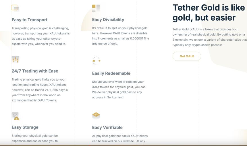 Tether囤金80吨，速览其黄金代币XAUT