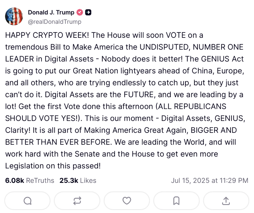 特朗普签署《GENIUS法案》：稳定币行业迎来历史性合规里程碑